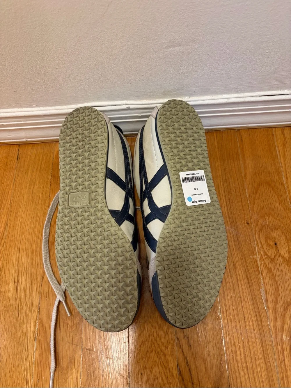 NEW Onitsuka Tiger Beige and Blue Retro Sneakers